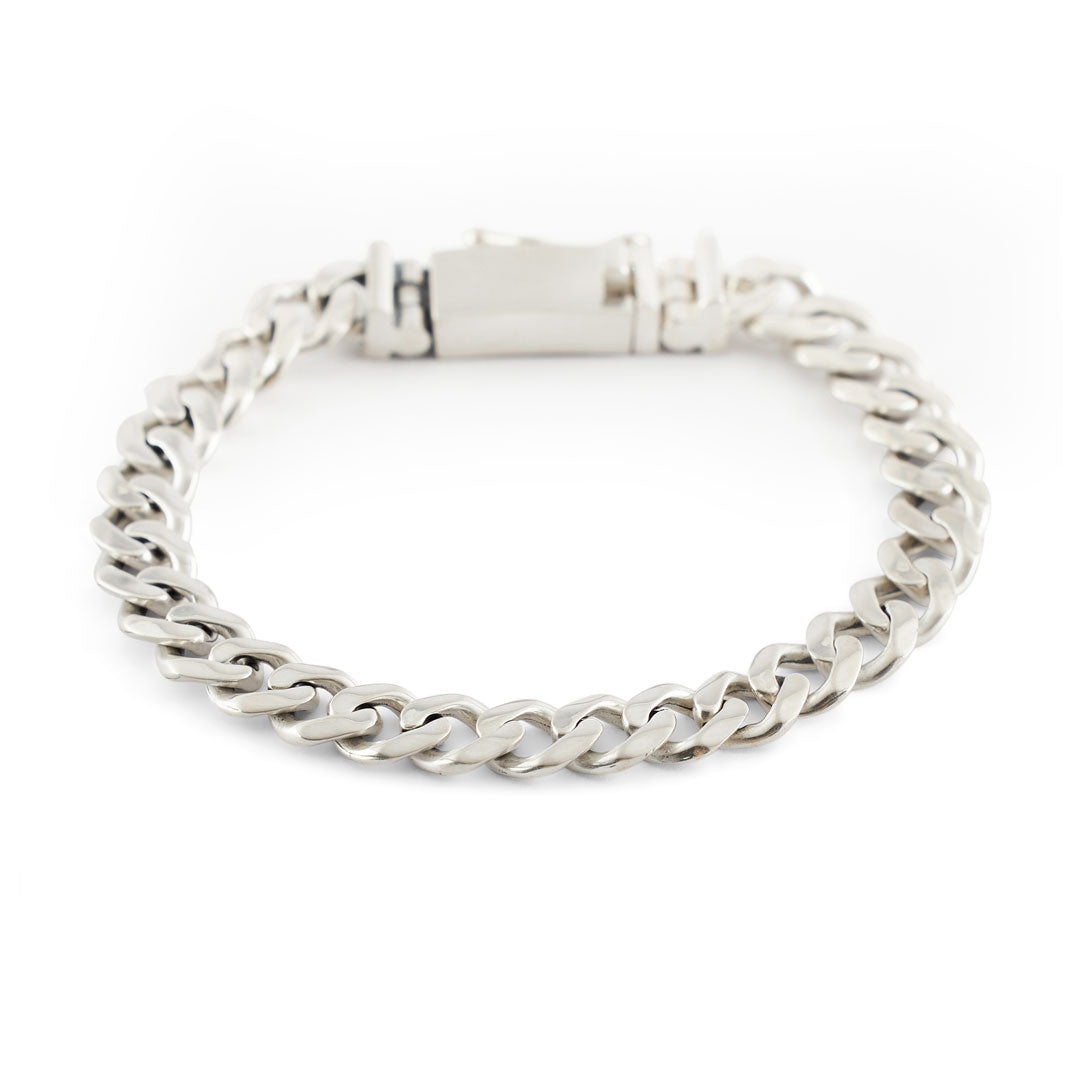 Silver 8mm Curb Bracelet