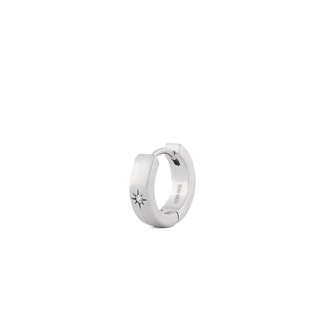 Silver Asteria Hoop Earring