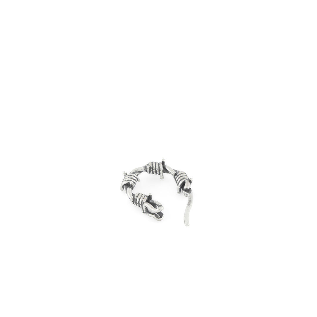 Silver Barbed Wire Hoop Earring