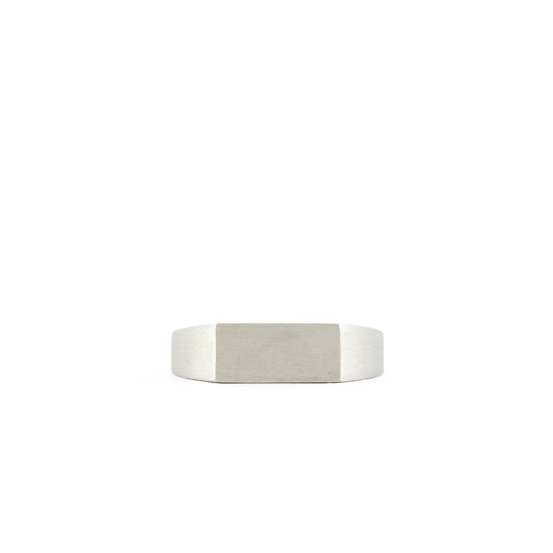 Silver Brushed Rectangle Ring