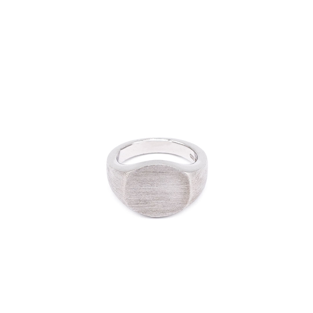 Silver Brushed Round Ring