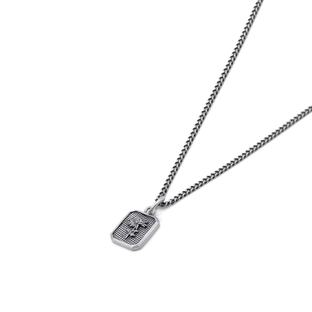 Silver Chrysanth Necklace