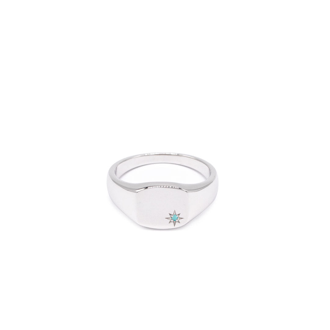 Silver Turquoise Birthstone Ring