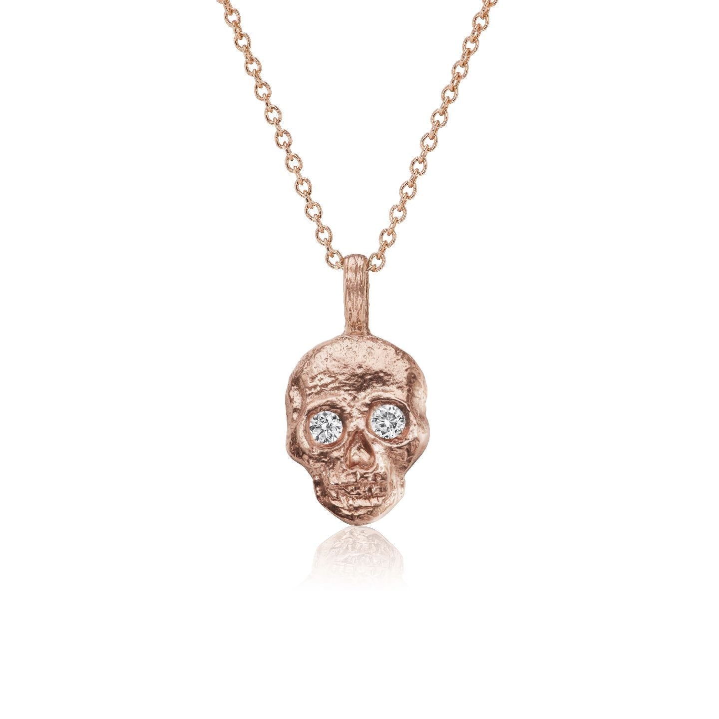 ・SKULL NECKLACE・ Diamond Eyes, Gold Pendant