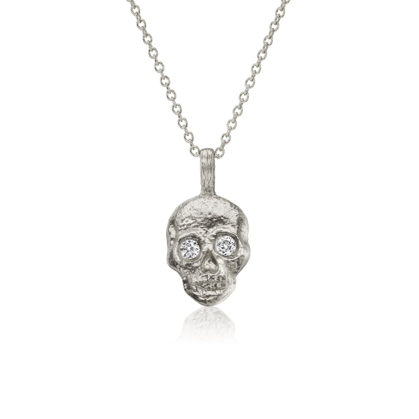 ・SKULL NECKLACE・ Diamond Eyes, Gold Pendant