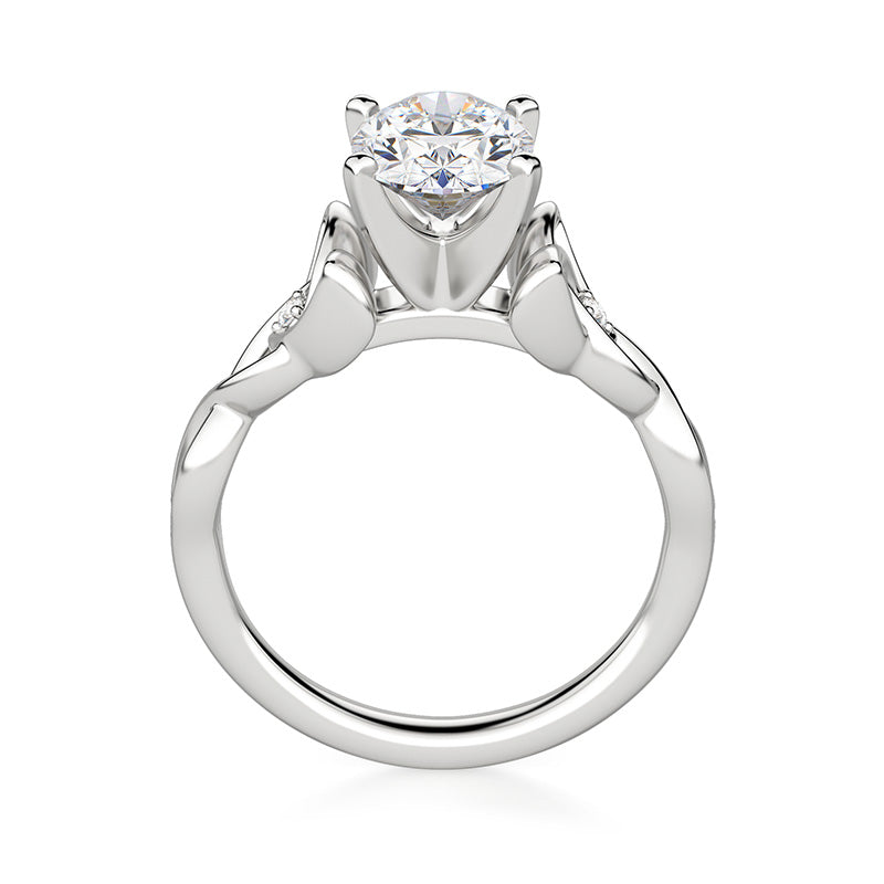 Solitaire Celtic Knot Oval Cut Moissanite Engagement Ring