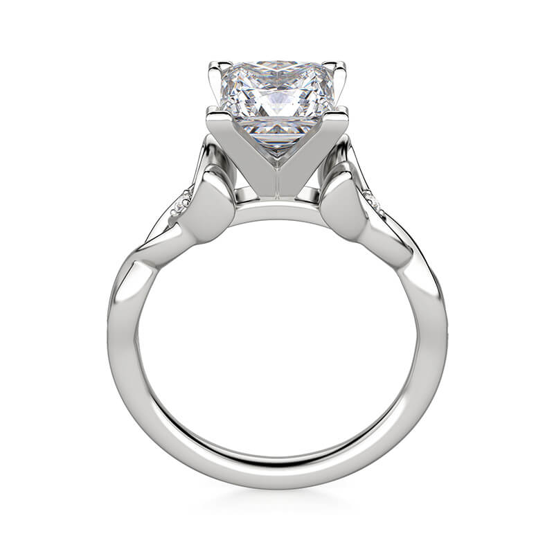Solitaire Celtic Knot Princess Cut Moissanite Engagement Ring