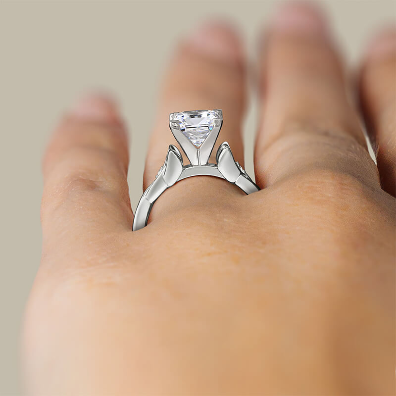 Solitaire Celtic Knot Princess Cut Moissanite Engagement Ring