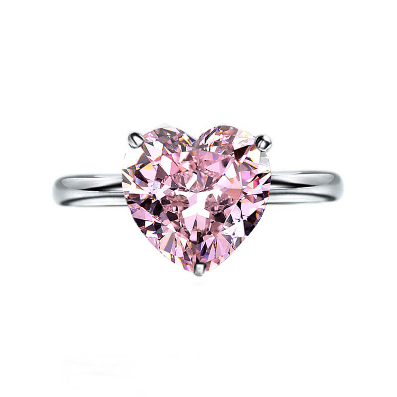 Solitaire Heart Cut Sapphire Sterling Silver Ring