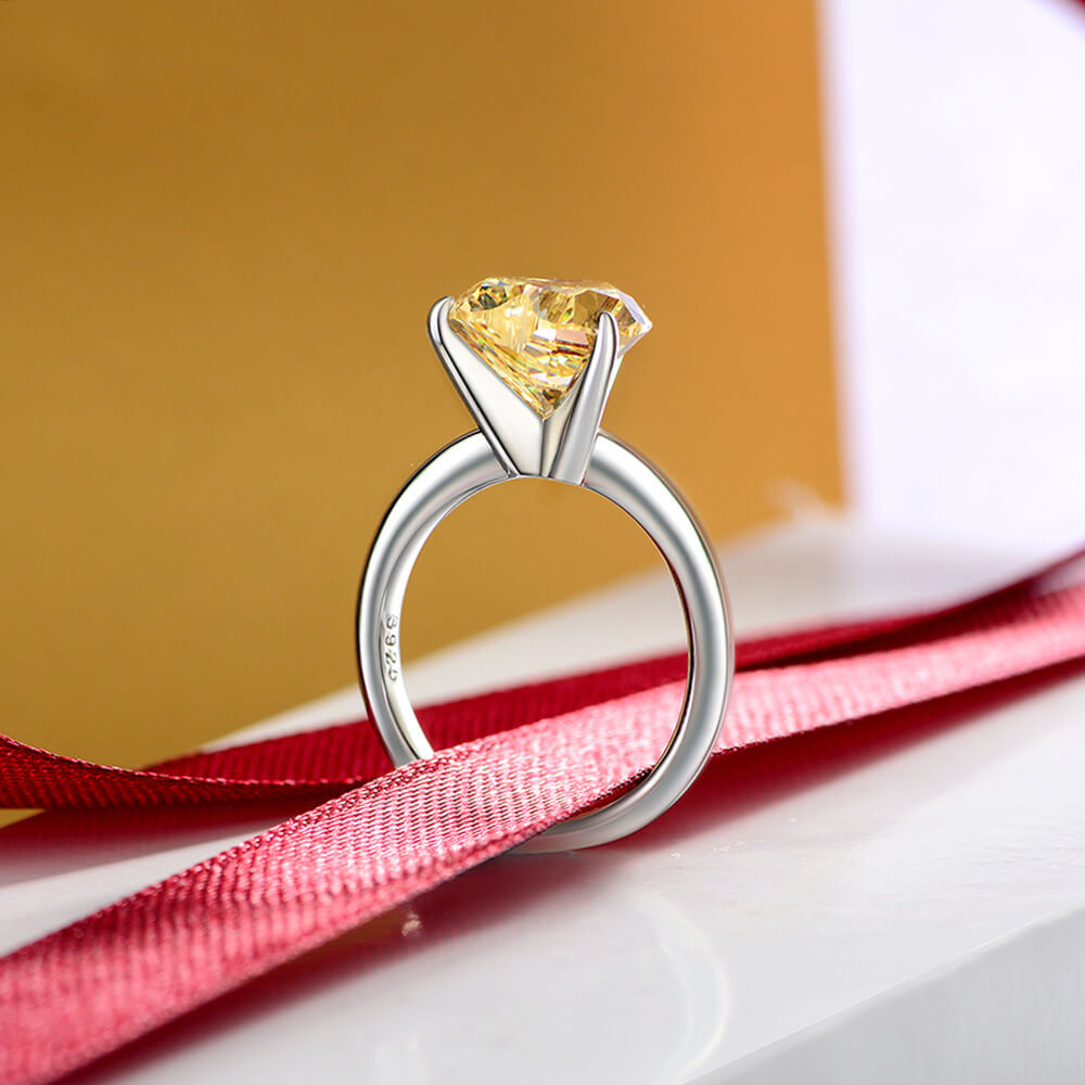 Solitaire Heart Cut Sapphire Sterling Silver Ring