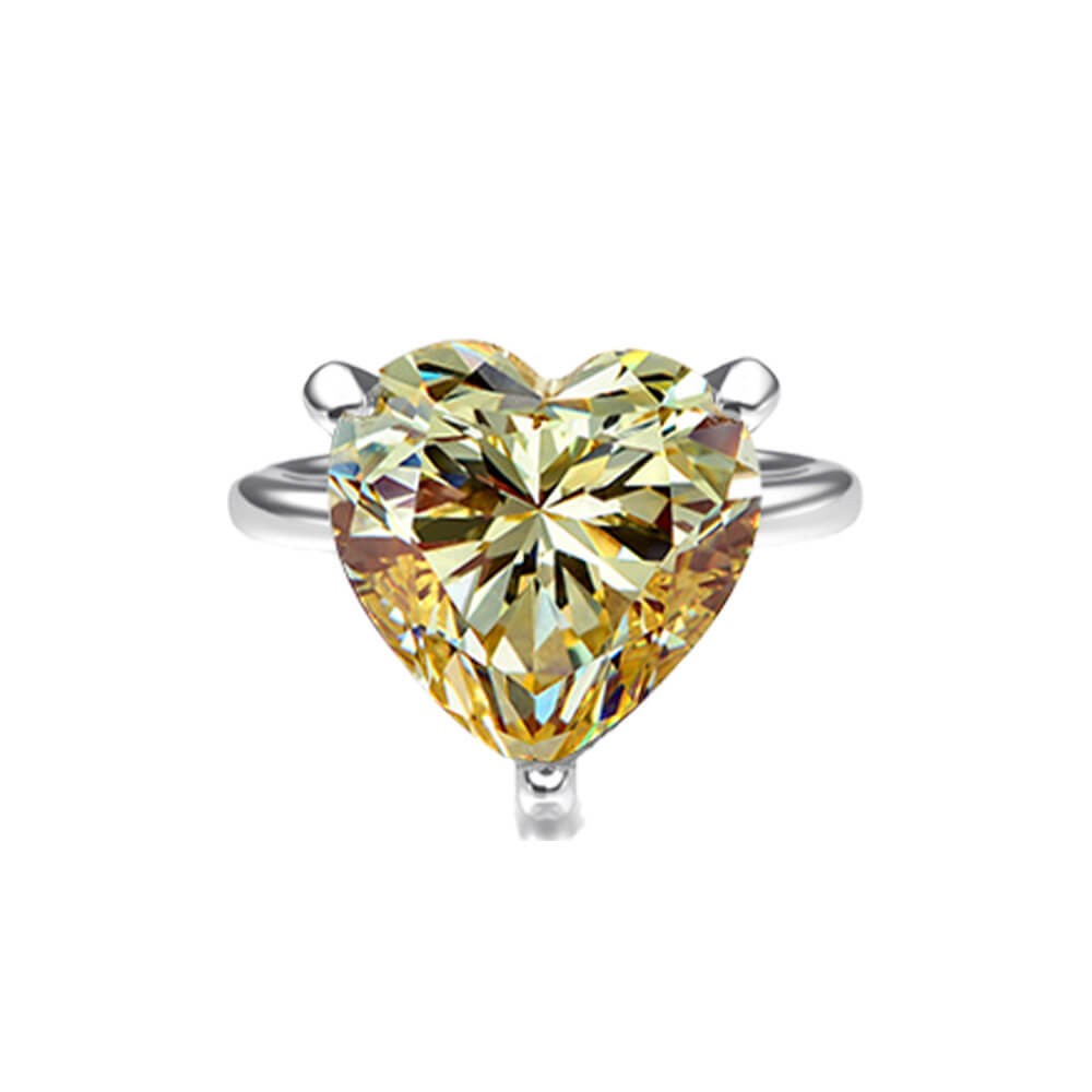 Solitaire Heart Cut Sapphire Sterling Silver Ring