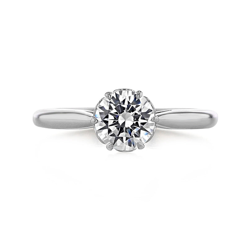 Solitaire Moissanite Six Prong Engagement Ring