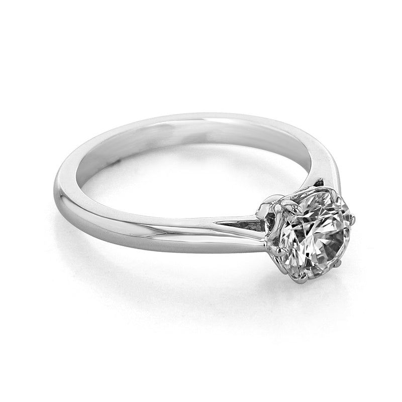 Solitaire Moissanite Six Prong Engagement Ring