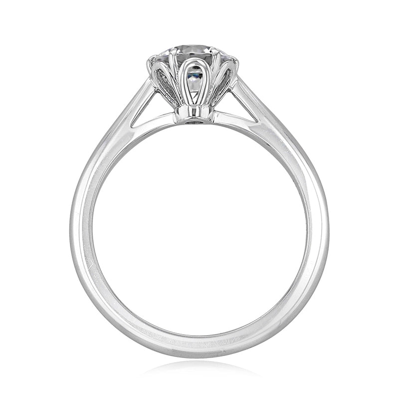 Solitaire Moissanite Six Prong Engagement Ring