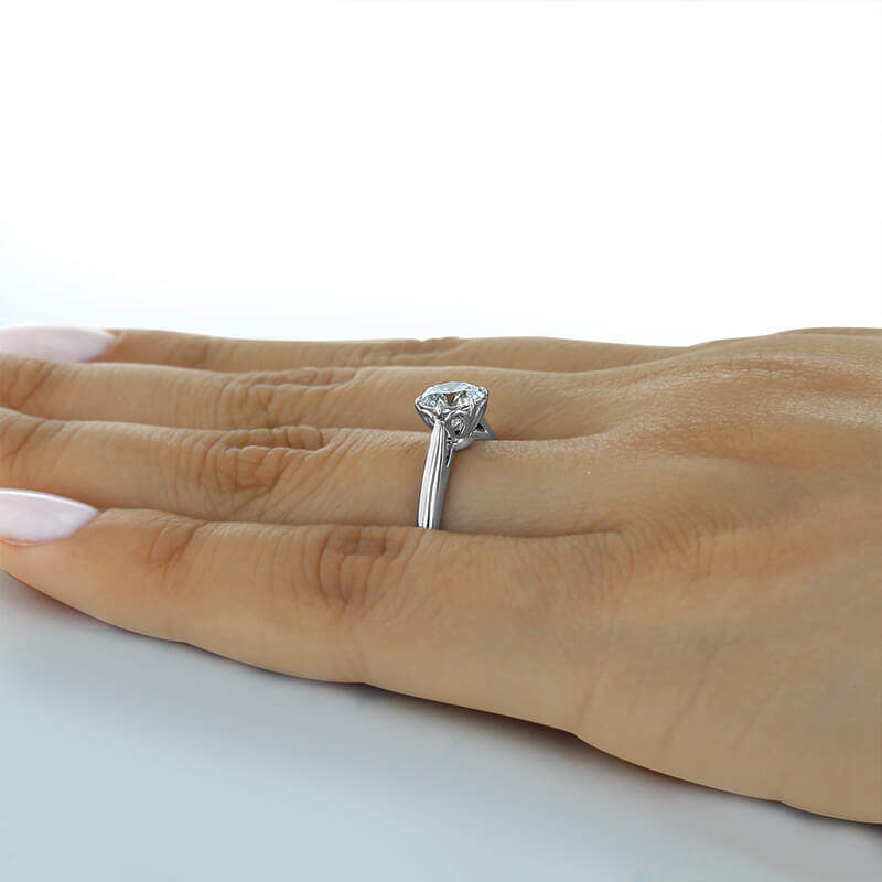 Solitaire Moissanite Six Prong Engagement Ring