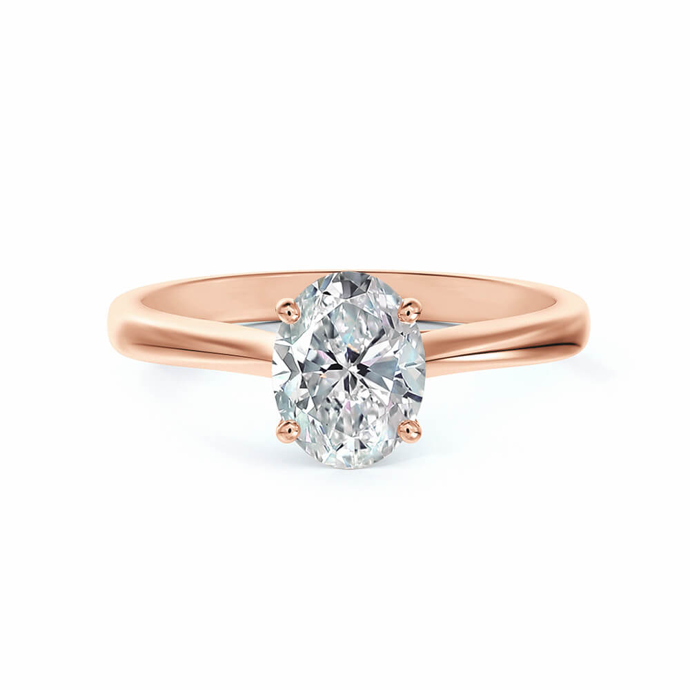 Solitaire Oval Cut Moissanite Gold Engagement Ring
