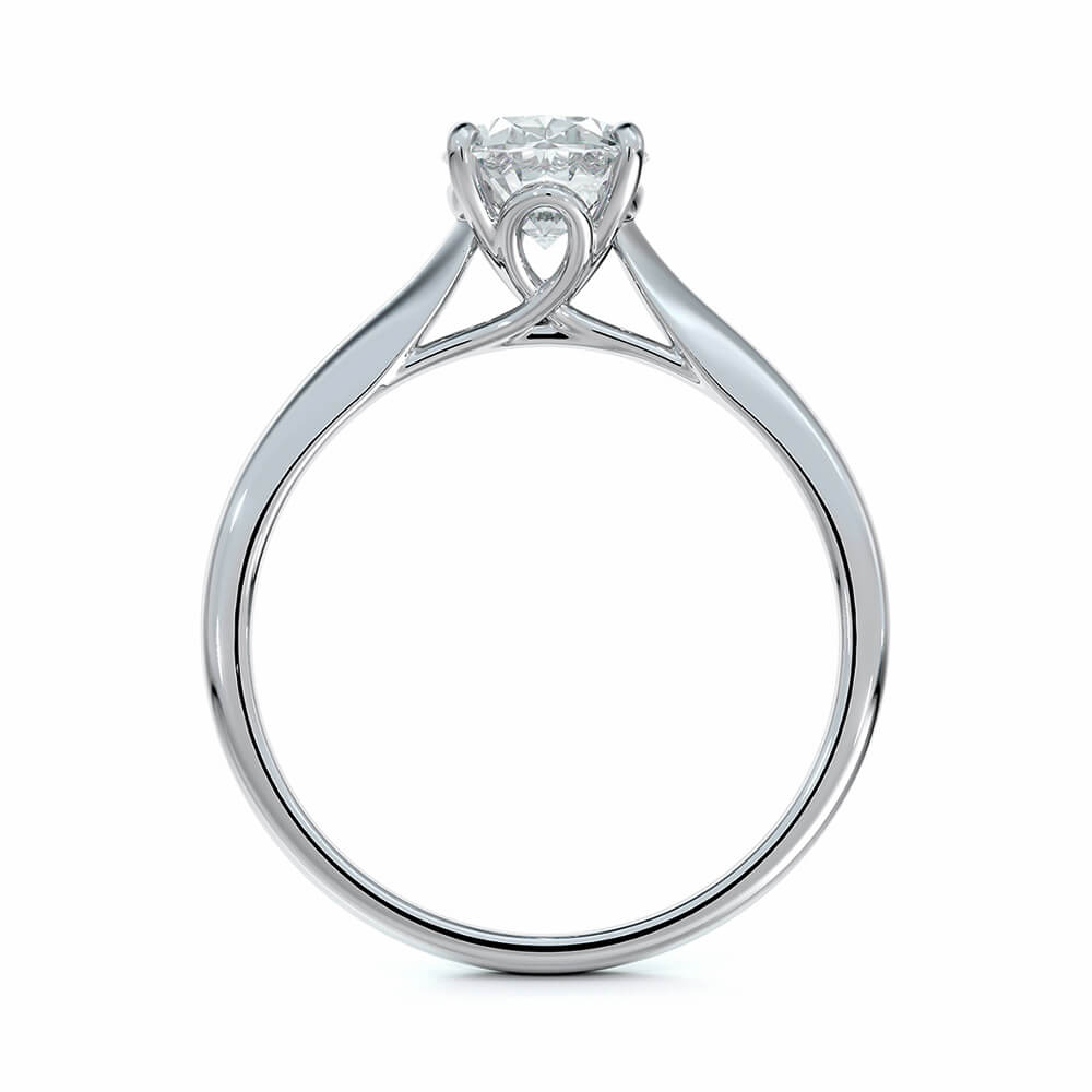 Solitaire Oval Cut Moissanite Gold Engagement Ring