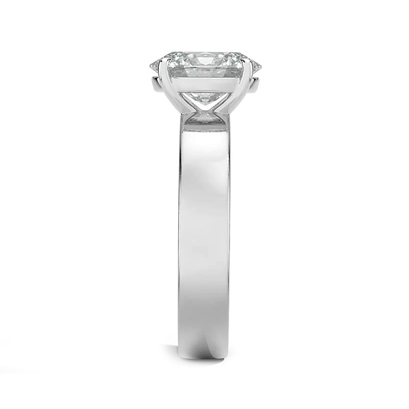 Solitaire Oval Cut Moissanite Wide Band Engagement Ring