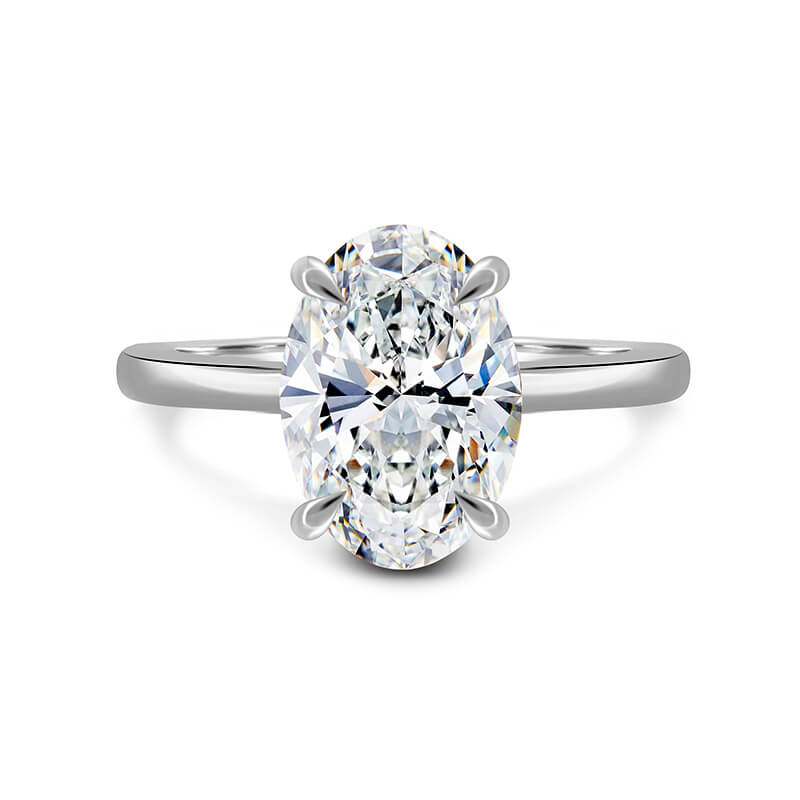 Solitaire Oval Cut Simulated Diamond Engagement Ring