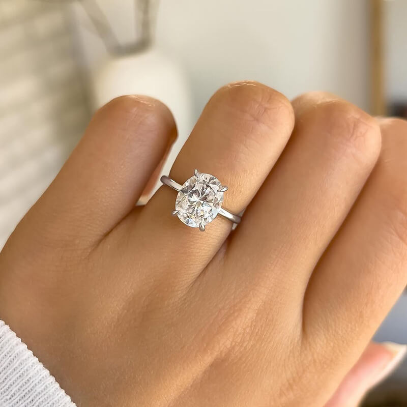 Solitaire Oval Cut Simulated Diamond Engagement Ring