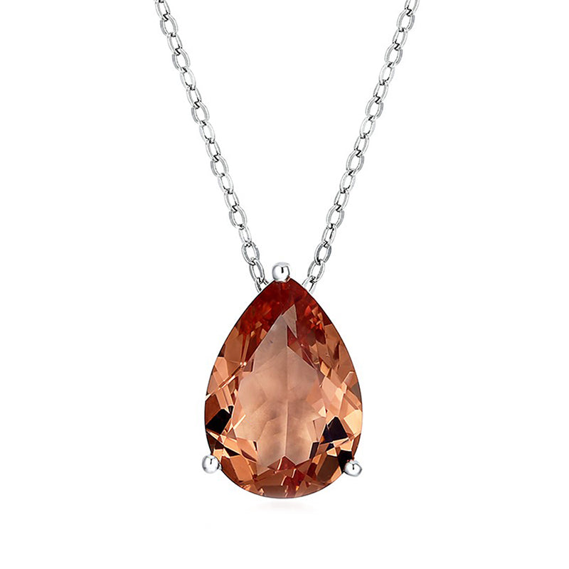 Solitaire Pear Cut Zultanite Diaspore Sterling Silver Necklace