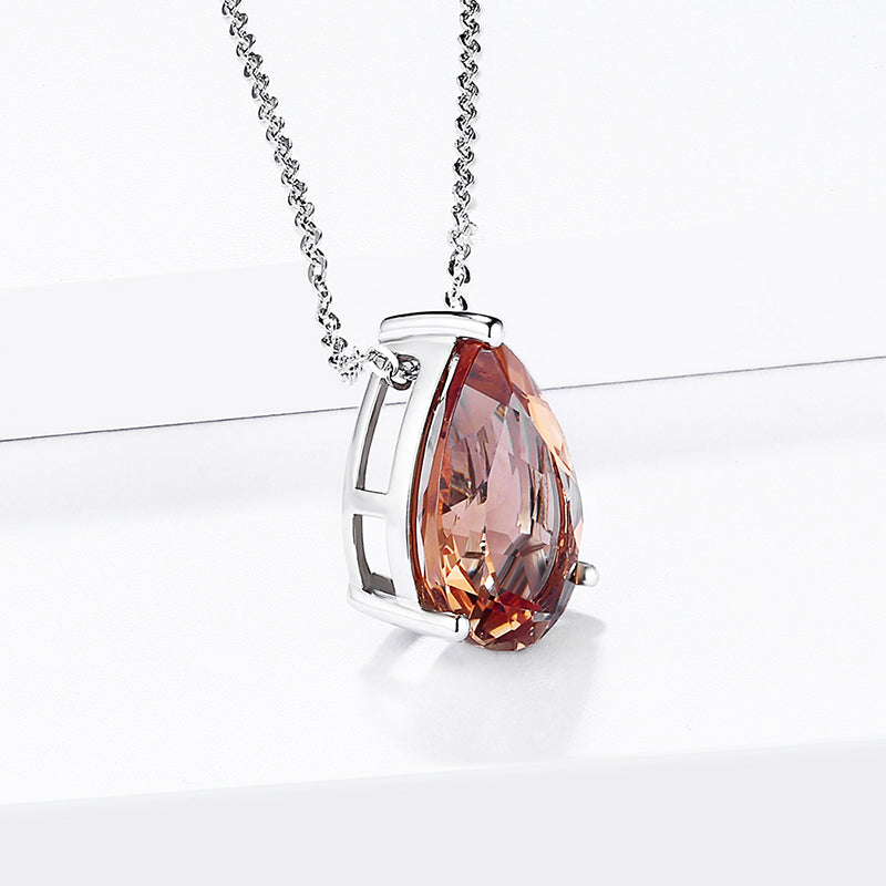 Solitaire Pear Cut Zultanite Diaspore Sterling Silver Necklace
