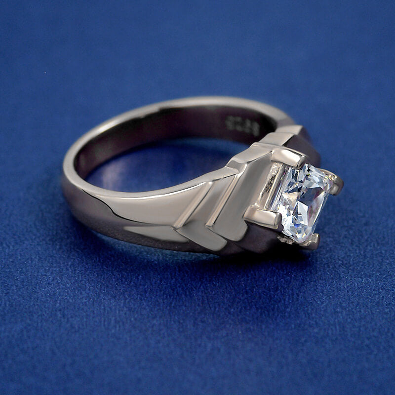 Solitaire Princess Cut Moissanite Engagement Ring