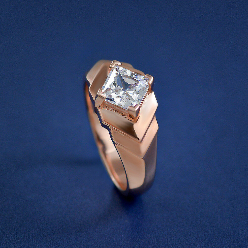 Solitaire Princess Cut Moissanite Engagement Ring