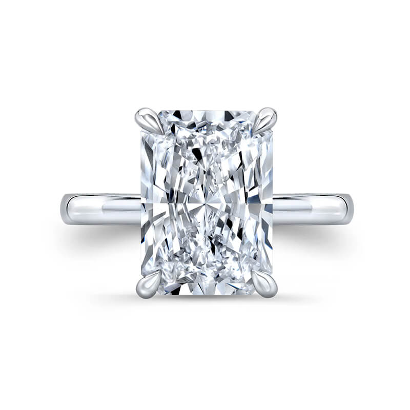 Solitaire Radiant Cut Simulated Diamond Engagement Ring