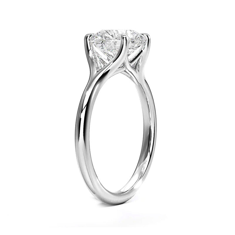 Solitaire Round Moissanite Petite Split Shank Engagement Ring