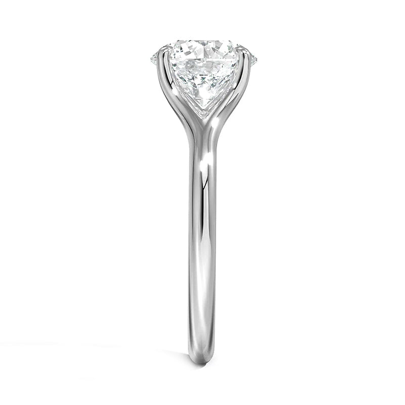 Solitaire Round Moissanite Petite Split Shank Engagement Ring