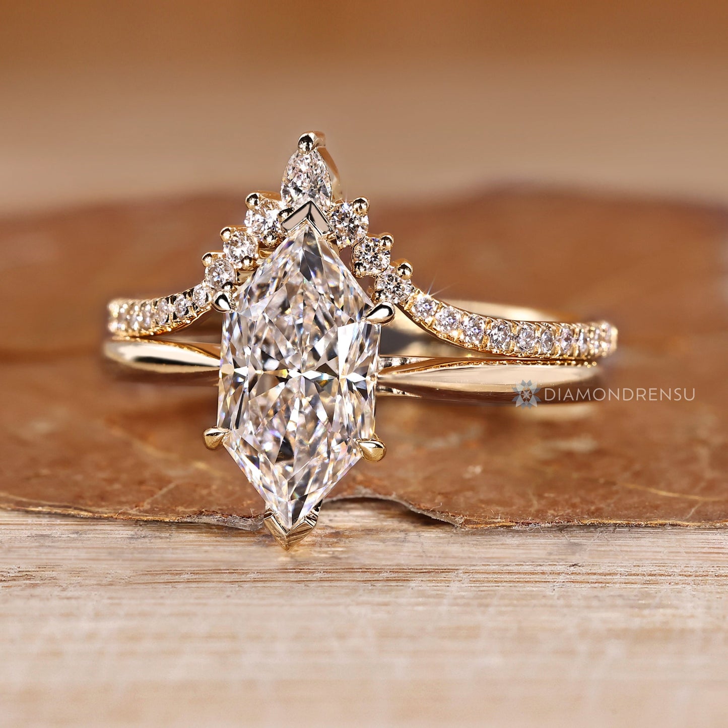 Dutch Marquise Wedding Ring In Tapered Shank