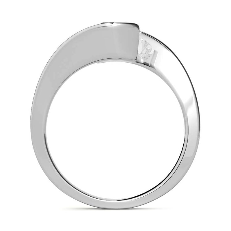 Solitaire Tension Set Moissanite Bypass Gold Engagement Ring