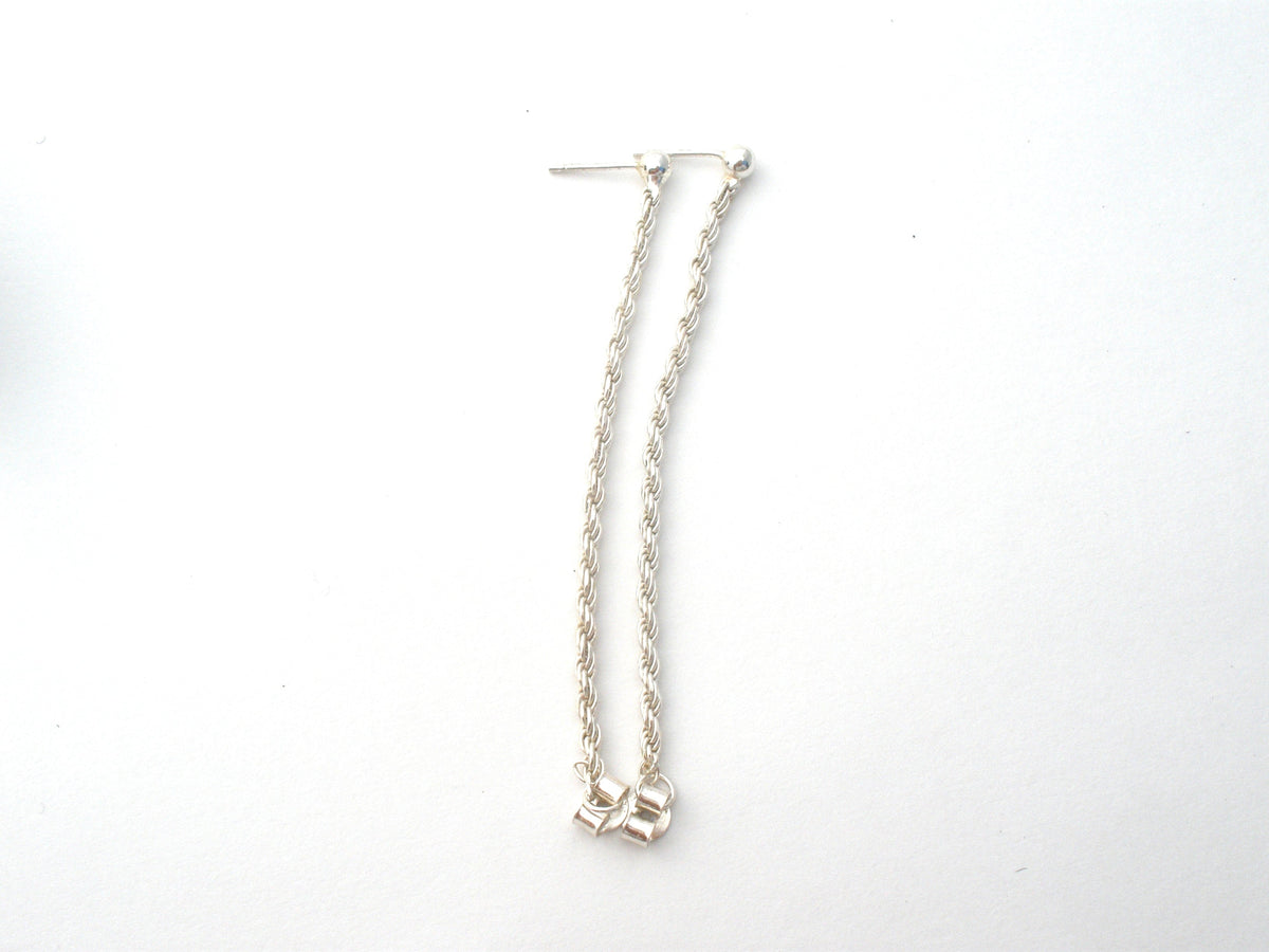 Sterling Silver Bead Rope Earrings Vintage