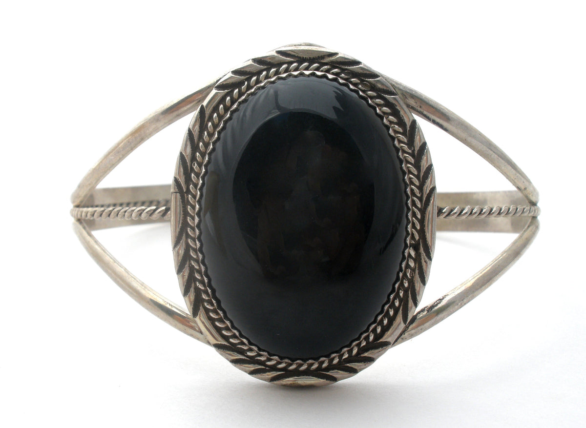 Sterling Silver Black Onyx Cuff Bracelet