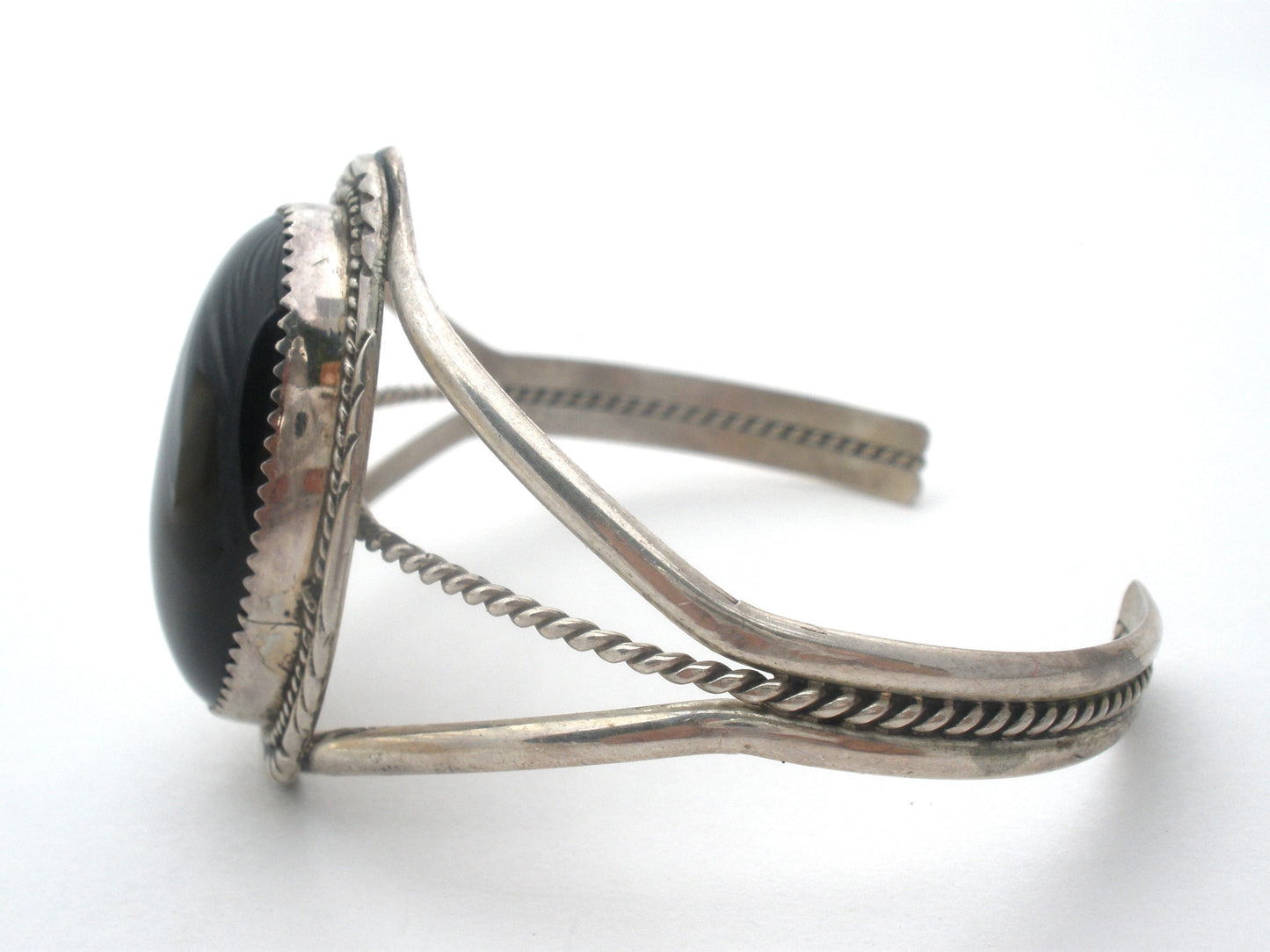 Sterling Silver Black Onyx Cuff Bracelet