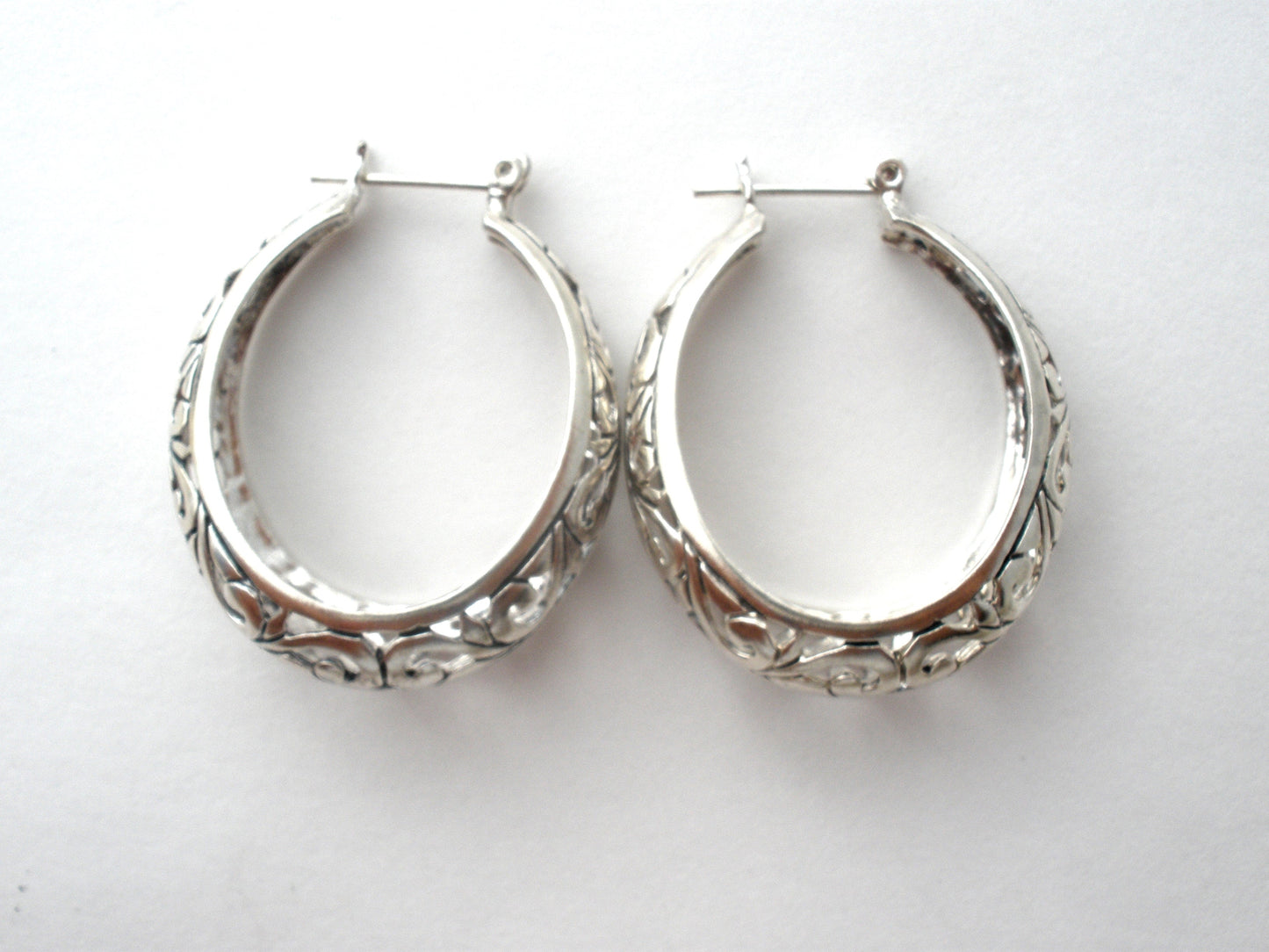 Sterling Silver Cut Out Hoop Earrings