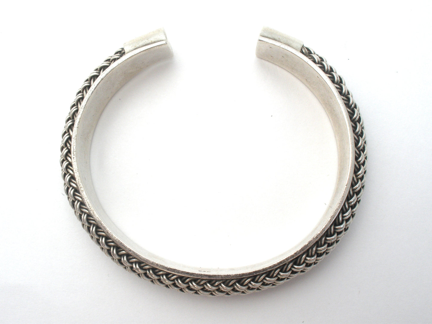 Sterling Silver Woven Style Cuff Bracelet