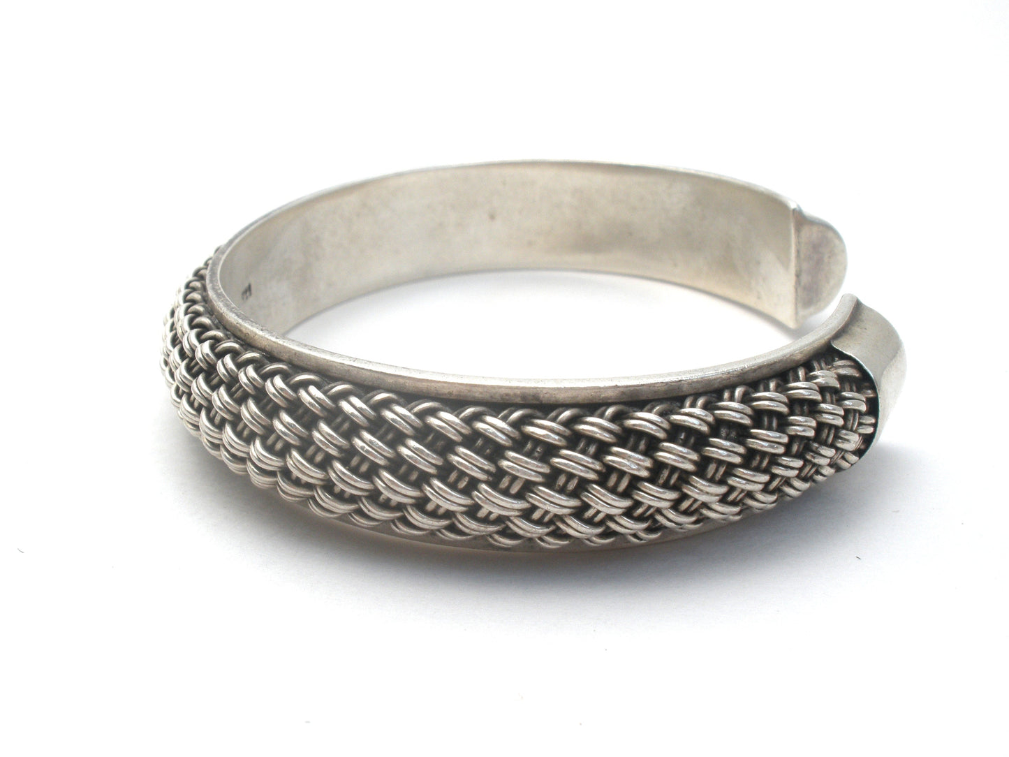 Sterling Silver Woven Style Cuff Bracelet