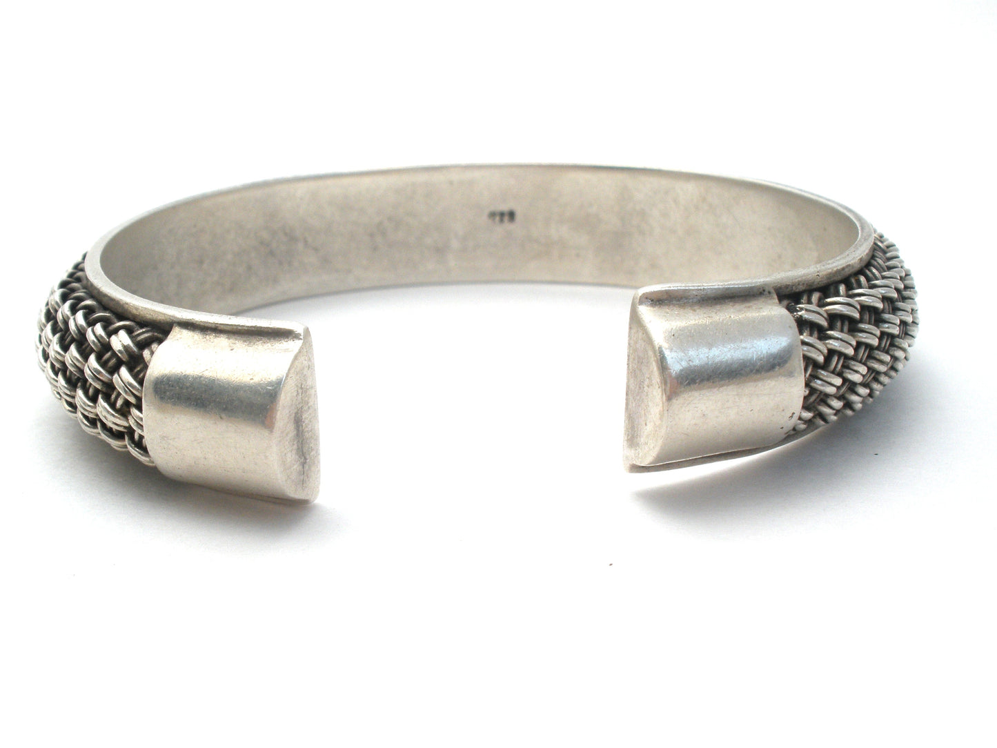 Sterling Silver Woven Style Cuff Bracelet