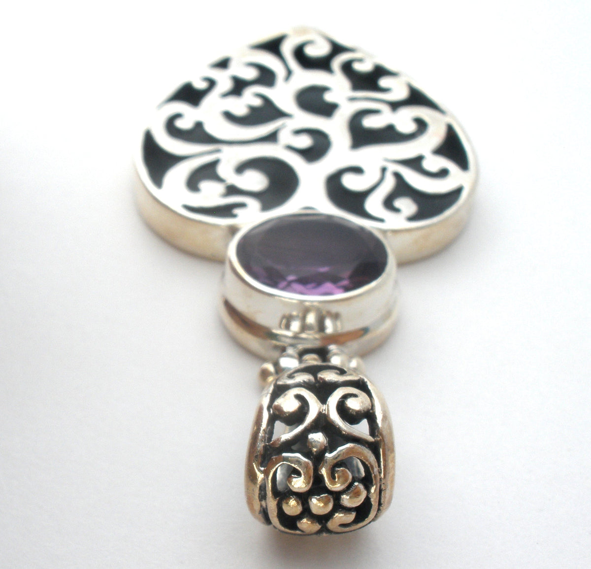 Sterling Silver Amethyst Heart Pendant