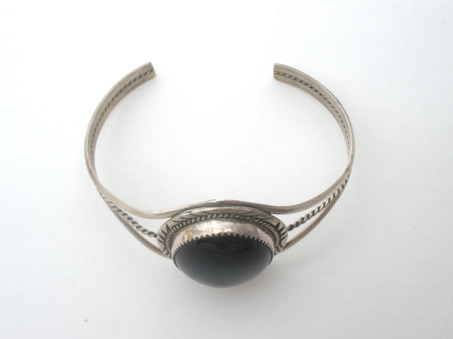 Sterling Silver Black Onyx Cuff Bracelet