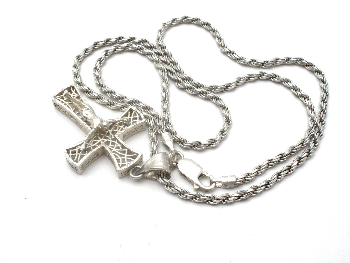 Sterling Silver Cross Crucifix Necklace 925