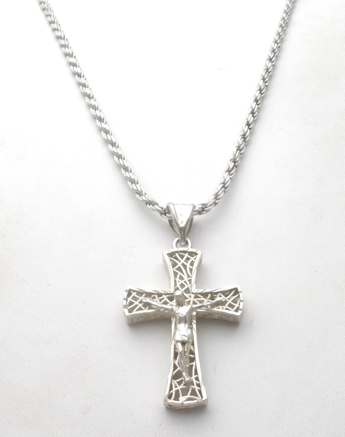 Sterling Silver Cross Crucifix Necklace 925