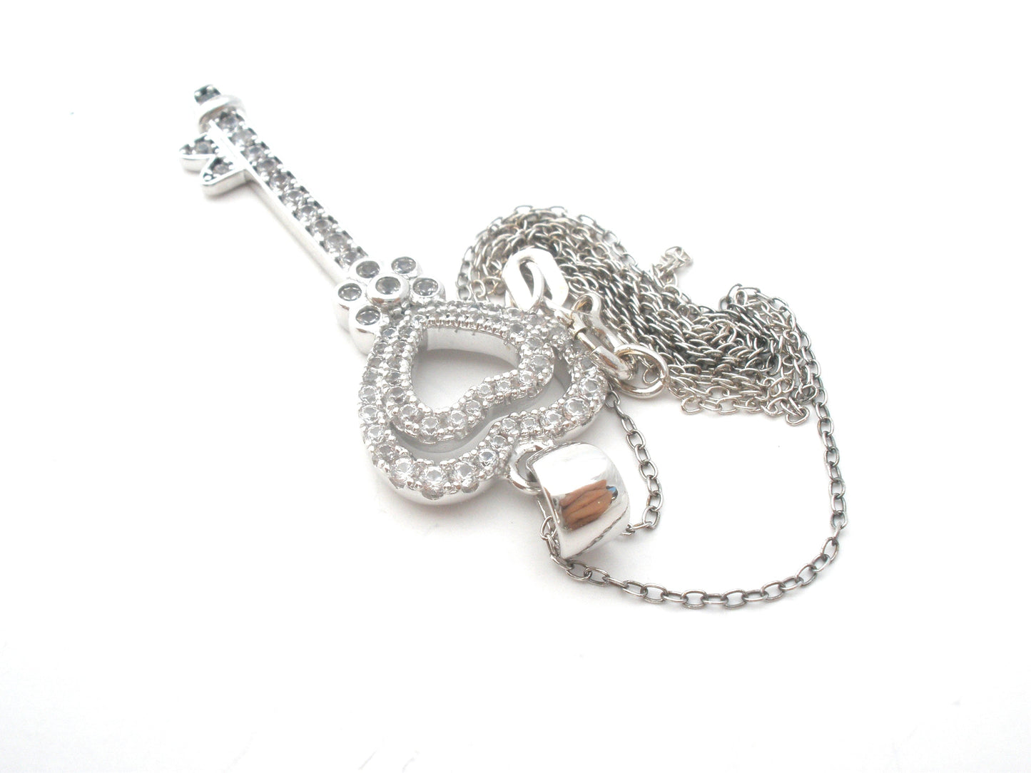 Sterling Silver Key Pendant Necklace 18"