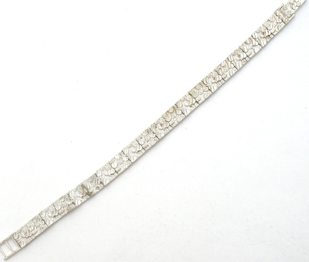 Sterling Silver Nugget Bracelet 8" Long