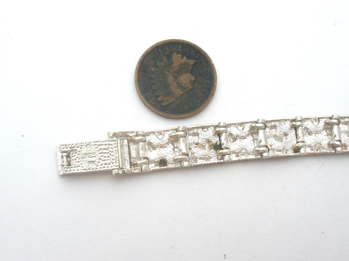 Sterling Silver Nugget Bracelet 8" Long