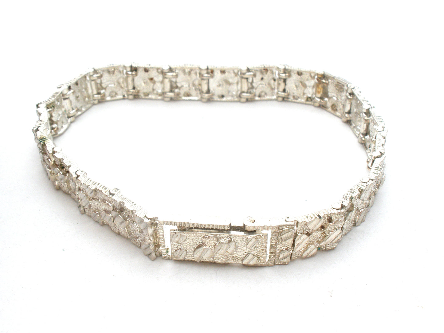 Sterling Silver Nugget Bracelet 8" Long