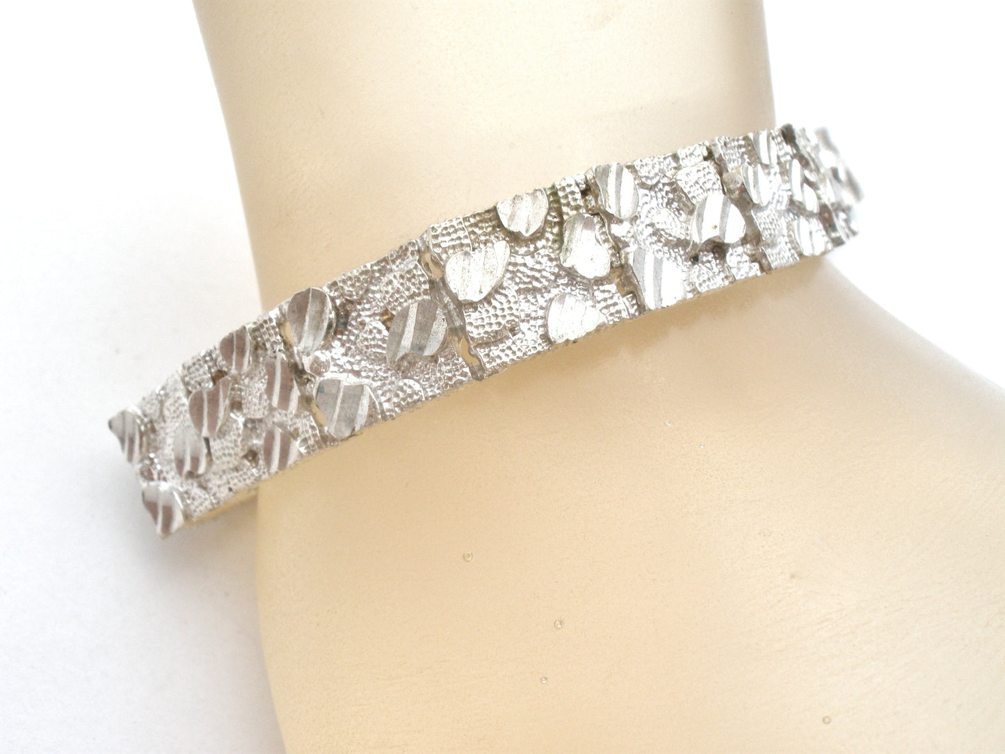Sterling Silver Nugget Bracelet 8" Long