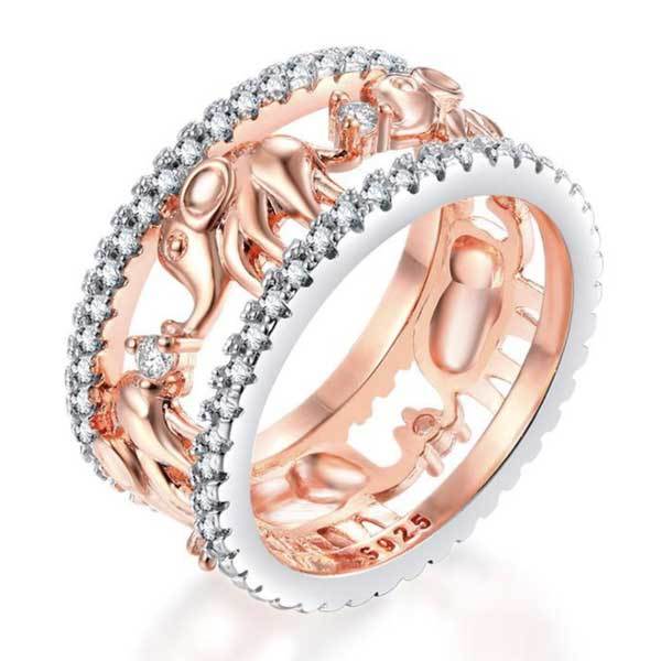 Stone Studded Elephant Ring